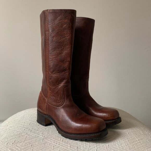 Frye Campus Boot Lug Sole 77046 Chestnut Walnut Brown Size 9.5 Width Medium - Picture 5 of 12